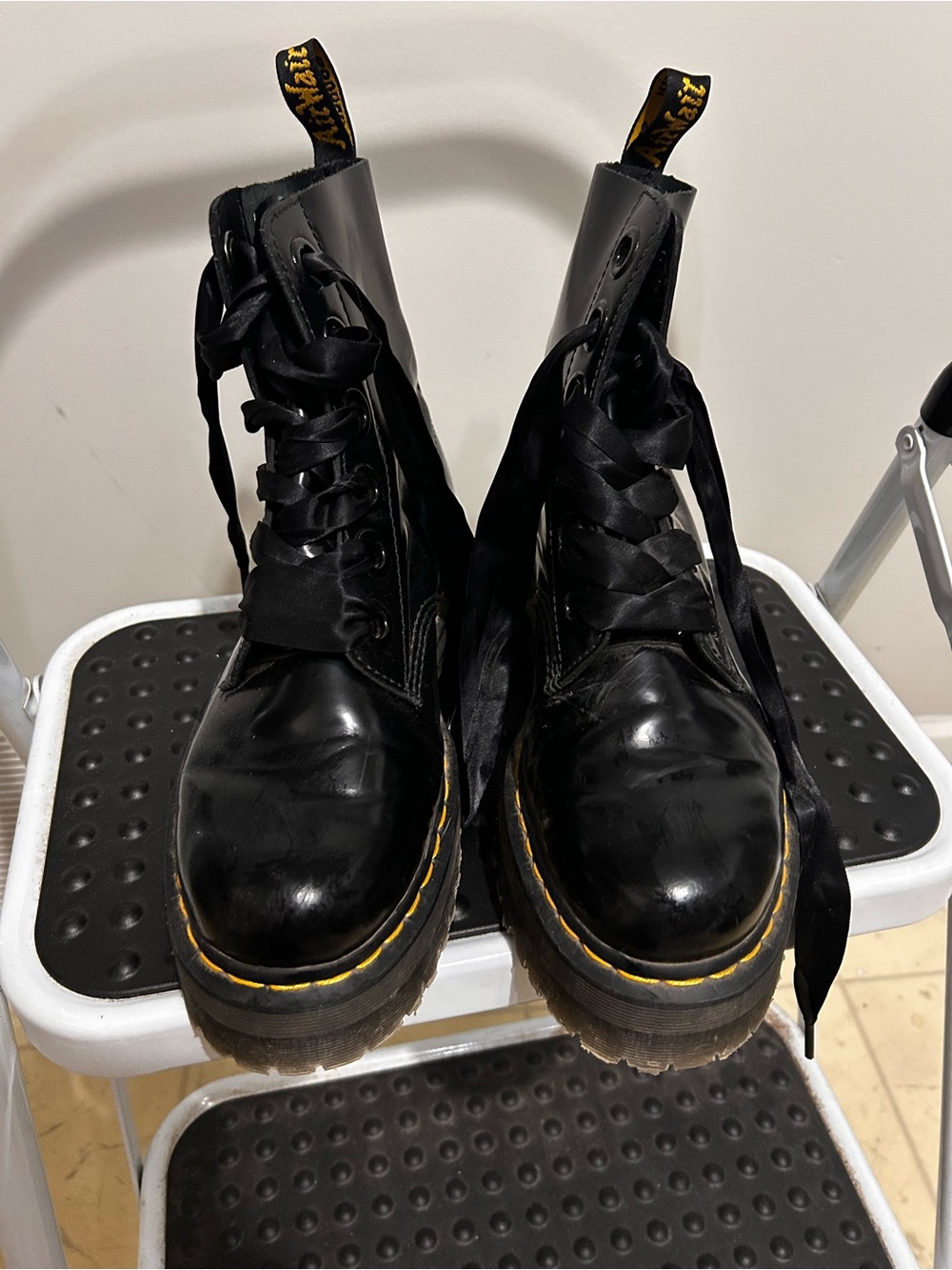 Dr. Martens Black Platform Combat Boots